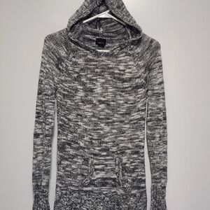 Rue21 Gray and White Hooded Sweater